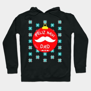 Feliz Navi Dad Red Christmas Ornament Design Hoodie